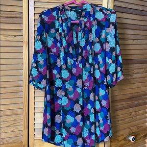 H&M multi-color half-button blouse